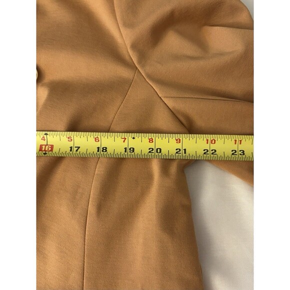 LANE BRYANT The Bryant Blazer 16 Camel Ponte Knit Gold Button Preppy Classic - Picture 16 of 16
